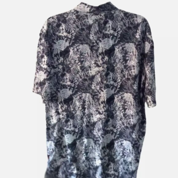 Harley-Davidson Hawaiian Shirt Men’s Size S Black Motorcycle Tropical Button Up - Picture 3 of 11